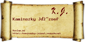 Kaminszky József névjegykártya
