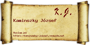 Kaminszky József névjegykártya